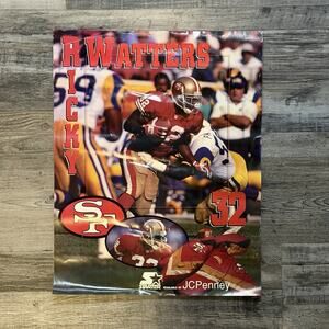 Vintage 1993 Ricky Watters NFL San Francisco 49ers Poster JC Penny Promo Starter
